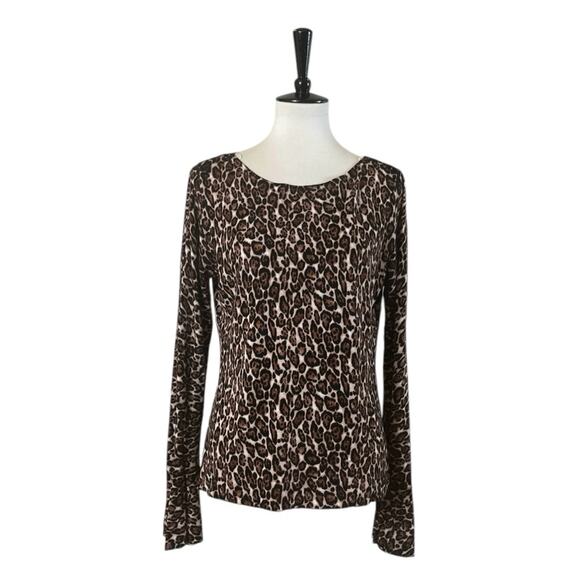 White House Black Market Sweaters - White House Black Market Bell Sleeve Knit Sweater Leopard Women’s Size Large